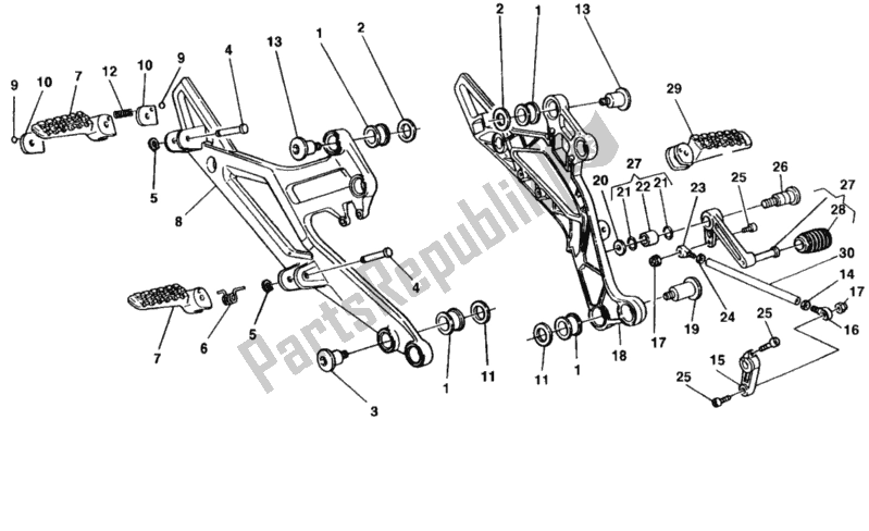 Wszystkie części do Podnó? Ek Ducati Monster 900 S 1998